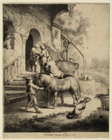 KG 03650
<br/>
De barmhartige Samaritaan betaalt de herbergier ( B 90 )
<br/>
<em>Rembrandt (1606-1669)</em>